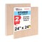 Unfinished Cradled Wood Panels for Painting, 2 Pack of 24x24 inch - Studio Birch Wooden Canvas Boards 3/4" Deep - Mixed-Media Craft, Acrylic, Oil, Encaustic, Paint Pouring Panel Board